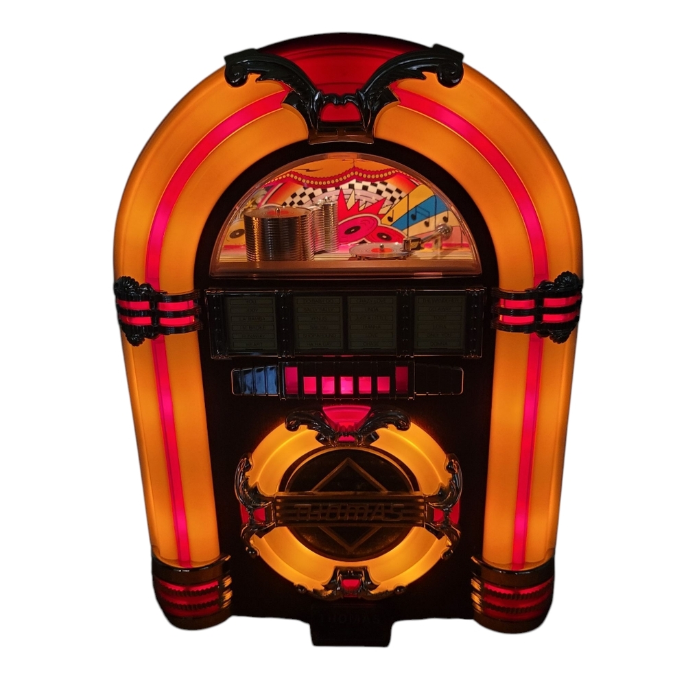 Vintage Jukebox Thomas Collector Edition 15" AM FM Tape Radio Model CR11